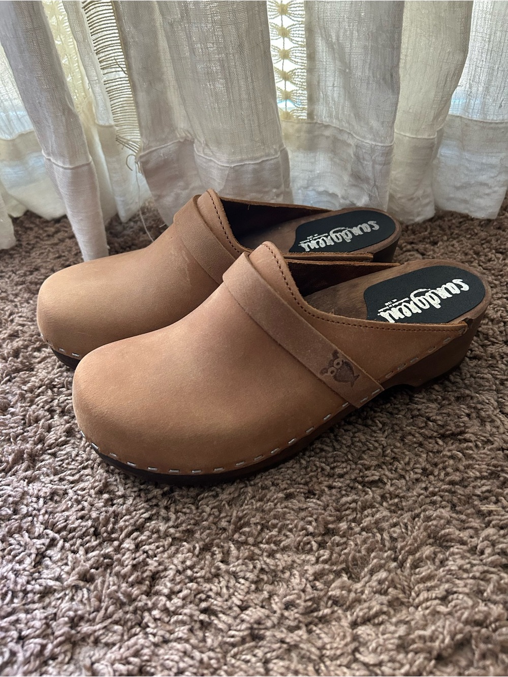 Sandgrens Swedish low Tokyo dexter tan clog